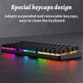 DIERYA DK63 60% Wireless Mechanical Keyboard, RGB Backlit Bluetooth Gaming Keyboard Wired Dedicated Arrow Keys, Compact 63 Keys Mini Keyboard, Full Keys Programmable - Blue Switch. 