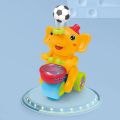 Techfawn Toyz Musical Walking Elephant Drummer Toy with Flashing Light & Sound Toy for Kids Beating Drum Blowing Ball Toy - Yellow. 