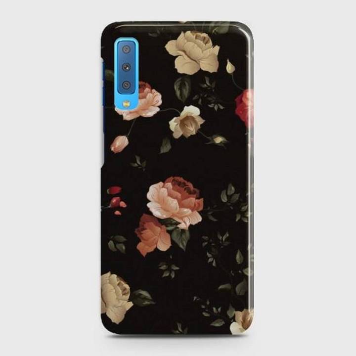 Samsung A7 2018 Cover - SkinLee HQ Hard Case - Dark Rose Vintage Flowers - SKINLEE-241-1-358-220