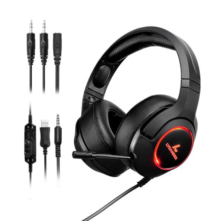 Lycander Gaming Headset with Microphone LED Light, 3.5mm input Jack ...