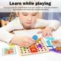 Wooden Lacing Toy for Kids | Shape Matching Board with Rope Threading | Montessori Educational Activity | Develops Hand-Eye Coordination. 