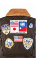 Tom Cruise leather jacket Top gun in brown cow mild grain. Leather jacket for men's. 