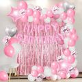 Amazing Pink Birthday Theme Set 1 Pcs Pink Birthday Foil 1 Pcs Foil Curtain 30 Pcs Balloons5 Pcs Confetti Balloons Birthday Party With Foil Stars Balloons  Set-Beautiful Birthday. 