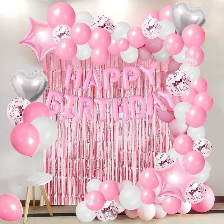 Amazing%20Pink%20Birthday%20Theme%20Set%201%20Pcs%20Pink%20Birthday%20Foil%201%20Pcs%20Foil%20Curtain%2030%20Pcs%20Balloons5%20Pcs%20Confetti%20Balloons%20Birthday%20Party%20With%20Foil%20Stars%20Balloons%20%20Set-Beautiful%20Birthday%20-%20Image%202