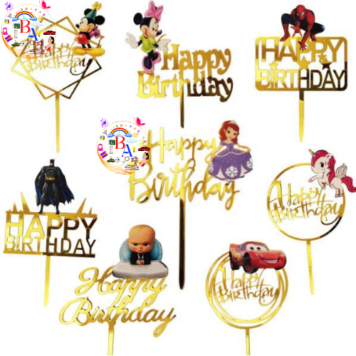 Cartoon Theme Acrylic Cake Topper Multi Cartoons Cake Topper