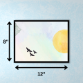 Digital Painting Wall Art with Frame 12" x 9". 
