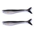 Black and White Small Fish Silicone Soft Fishing Lure Bait 8cm. 