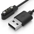 Magnetic Charging Cable for Smart Watch 2 Pin 2.84mm Black 100cm USB Power Cable for W26 W26 Plus with Magnet Suction Charge. 