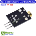 Smart Electronics New KY-008 3pin 650nm Red Laser Transmitter Dot Diode Copper Head Module for Arduino AVR PIC DIY By Electrica. 