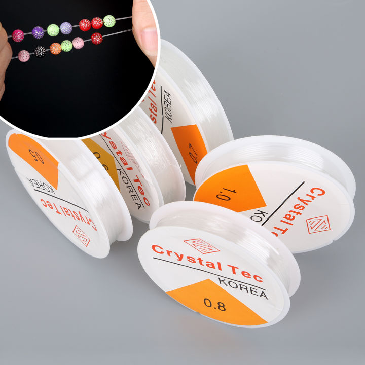 CrystalTec Korea Transparent Beading Wire 0.4/0.5/0.7/1.0mm for DIY Jewelry Making - High-Quality Craft Material