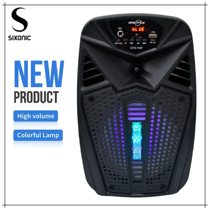 Sixonic%20100%25%20Original%206.5%20Inch%20Portable%20Rechargeable%20Wireless%20Bluetooth%20Speaker%20With%20Microphone%20and%20Remote%20Control%20Super%20Loud%20Woofer%20Speaker%20FM%20Radio,%20USB%20and%20Memory%20Card%20Supported%20-%20Image%202