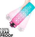 Gradient 1 Liter Sports Water Bottles Motivational Water Bottle with Time Marker Leakproof BPA Free Drinking Water Bottle Fitnes. 