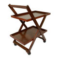 Tea trolley Folding Tea Trolley Beach Wood With Wheels. 