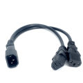 IEC320 C14 C8 To 2X C7 C5 C13 Y Split AC Power Cord, IEC Figure 8 Male To 2 Female 1 In 2 Out AC Power Cable 30cm Black. 