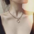 Silver Korean Jewellery Heart Choker Necklace Jewellery For Girls / Women - Korean Jewellery Necklace. 
