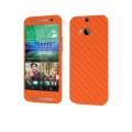 HTC ONE M8 Orange Carbon Fiber Texture Mobile Skin. 