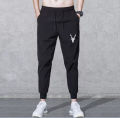 Men's Clothing Summer Breathable T-Shirt and Black Trouser Gym wear and comfortable. 