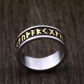 Wholesale Ring Jewelry Amulet Rune Words Odin 's Symbol Stainless Steel Viking Runes Ring. 