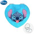 Disney's Lilo Stitch Leather Pocket Mirror Funy Blue Animal Heart Folding Makeup Espejo De Maquillaje Graduation Gift DIY1301. 