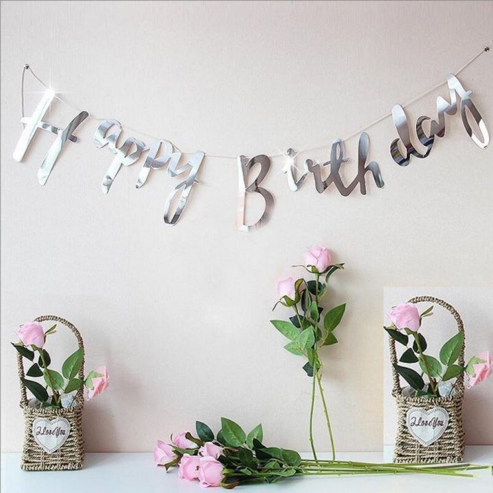 Happy Birthday Bunting Banners Paper Flags Garland Birthday Decoration Supplies Family Banner Home Decor