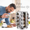 Stainless Steel Revolving Spice Masala Jar Rack (16 pcs. Jar Set). 
