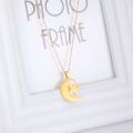 Gold Crescent Moon & Star Necklace for Women – Islamic Pendant Chain, Stainless Steel Jewelry for Girls. 