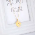 Gold Crescent Moon & Star Necklace for Women – Islamic Pendant Chain, Stainless Steel Jewelry for Girls. 