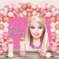 93pcs Barbie theme balloon decoration set kit for birthday party decoration ,Happy Birthday theme birthday accessories Happy Birthday decoration Happy Birthday Banner Happy Birthday Balloons happy birthday decoration for girls birthday decoration set. 