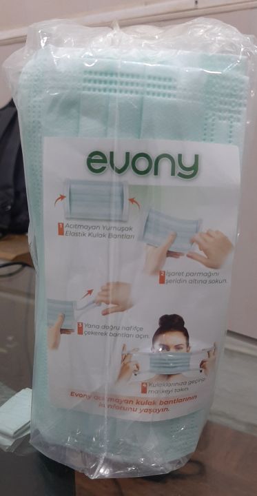 Evony Masks with soft elastic ears Pack of 50pc