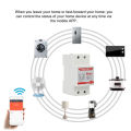 Tuya 220V WiFi Smart Metering Energy Meter tuya/smart life APP Din Rail Single-phase Smart WIFI Metering Switch. 