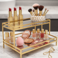Double Decker Mirrored Vanity tray Lipstick perfume storage. 