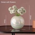 Small Ceramic Flower Vase, Decorative Round Bud Vase, Hydroponics Container, Plant Pot, Floral Vases for Home Decor Centerpieces With Artificial Flower. 