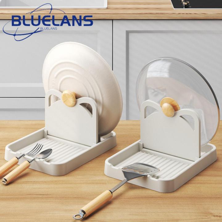 Pot Lid Stand Space-saving Pot Lid Rack Spoon Organizer Wall Mounted Multifunctional Holder for Kitchen Utensils Easy to Clean High-temperature Resistant