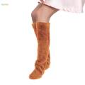 Thigh High Socks Costume Women Kids Boot Socks Stocking Plush Leg Warmers Khaki. 