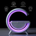 Wireless Charging Speaker with G-Shaped Design, Bluetooth MP3 Player, and LED Lights - Multi-Functional Speaker with Built-In Wireless Charger, Dynamic Lighting Effects, and High-Quality Sound - Ideal for Home, Office, and On-the-Go Entertainment. 