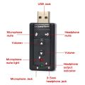 Mini External USB Sound Card 7.1 CH 3D Audio Adapter With 3.5mm Headset For PC Notebook-1 Piece. 