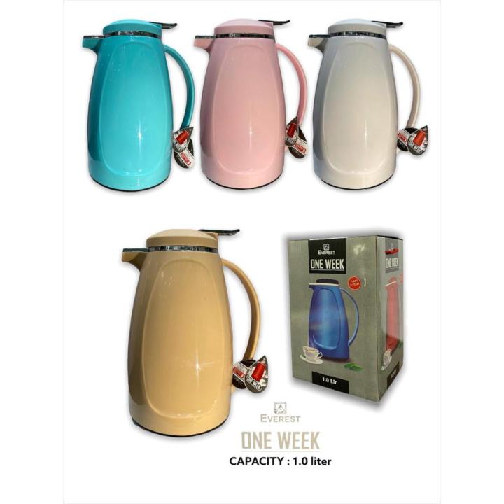 G.K Mix & Random Colors (1 Liter) Handy Pot Vaccum Pot Vacuum Thermos Tea Coffee Drinks Vacuum Flask Thermos Jug