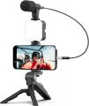 Portable Vlogging Kit with Microphone, Tripod & LED Light | Complete Vlogging Set with Smartphone Holder, Stabilizer & Remote Control | All-in-One Vlogger Kit for YouTube, TikTok & Beginners | Professional Compact Vlogging Gear. 