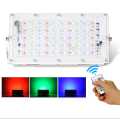 50W RGB Multi Color LED Flood Light with Remote Control AC 220V Waterproof IP66 Spotlight Floodlight Outdoor Flood Light Garden Wall Street LED Light. 