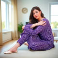 Stitched Chunri 2-Piece Suit for Women and Girls, Steam Printed Linen Dress with Trouser, Available in S-XL. 