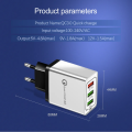 Qualcomm QC 3.0 Fast Charger With Triple USB 3 Port 3A 18W Quick Charge For All Brands / For Samsung / Iphone / HTC / Infinix / Xiaomi / Oppo / Huawei / Nokia / Lenovo - White. 