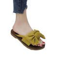 Womens Ladies Girls Korean for Solid Color Bow tie Heel Sandals Slipper Beach Women Casual Flat Fashion Shoes Work. 
