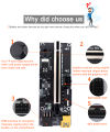 BlingStone Upgraded VER009S Plus PCI-E Riser Card 009S PCIE X1 to X16 6Pin Power 60CM USB 3.0 Cable for Graphics Card GPU Mining. 