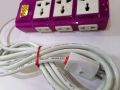 MILLAT Power Extension with 9 Sockets (6 simple + 3 universal sockets) with 3 meters long Copper wire - Made by Millat. 