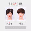 [ New ] Fake Bangs Boys Cover High Forehead Wig Set Men's Hair Extension Forehead Hairline Wig Stick Top Hair Supplementing Piece. 
