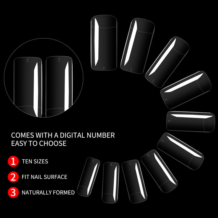 100%20PCS%20Transparent%20Artificial%20Nails%20Square%20Shape%20Fake%20Nails%20Kit%20For%20Girls%20Beautiful%20Premium%20Nails%20Art%20-%20Image%204