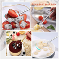 2Pcs Shovel Spoons Stainless Steel Spoon Reusable Dessert Spoons for Coffee Tea Ice Cream Fruit Sugar Cake. 