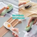 Multifunctional Soap Liquid Dispenser Brush with Handle Shoe Cleaning Laundry Brush Scrub Cleaning Soft Bristle Cleaning Brushes for Clothes and Shoes Household Use For Bathroom and Kitchen. 