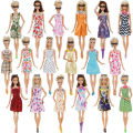 20 Set Fashion Girl Doll Toy Dresses Outfit Clothes Costume Doll Accessories Compatible For Barbie Dolls（10x dresses+6x necklaces+4x glasses）. 