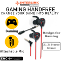 Interlink Gaming Handsfree with Attachable Mic + Free Gaming Sleeves | Immerse Yourself in Ultimate Sound and Style. 